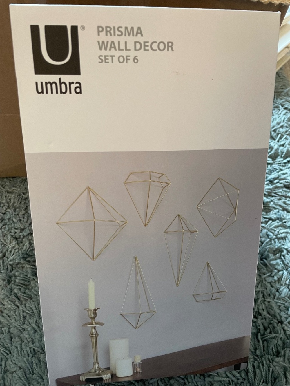 Umbra Prisma 6 pc. Wall decor gold New in Box!